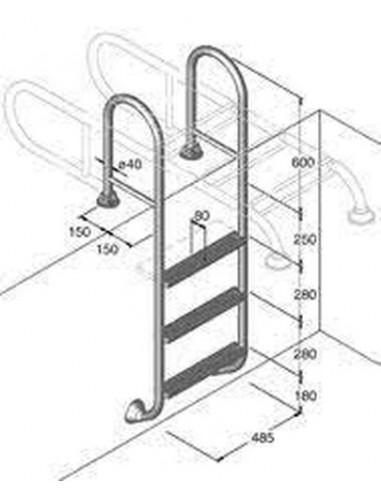 Echelle Ideal relevable 4 marches