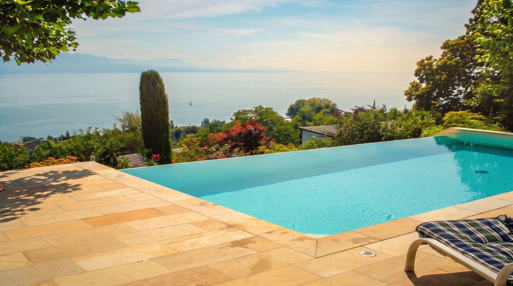Piscine à débordement face au lac Léman, Lutry